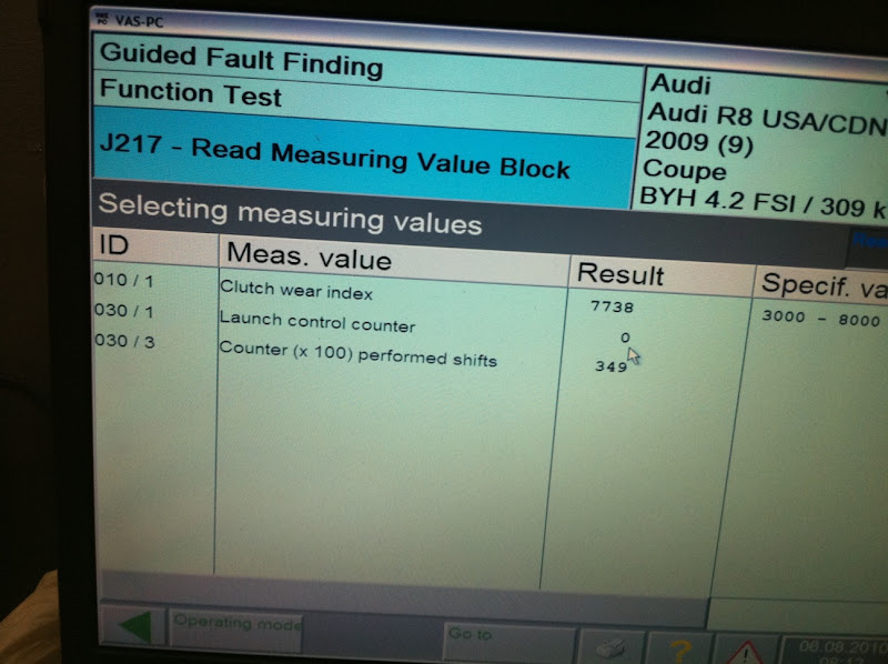 How to check clutch wear and launch control usage with VCDS